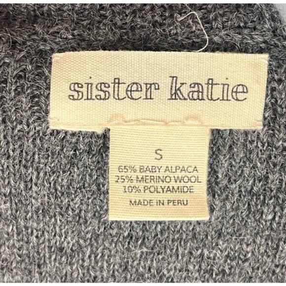 SISTER KATIE Sz S Small Baby Alpaca Merino Wool Sweater Dress Gray Midi Felicity - Picture 2 of 8